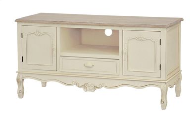 Livin Hill TV-Schrank Rimini Creme, hellbraune Spitze RI034