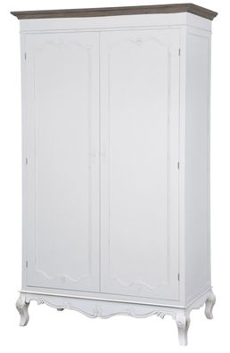 Livin Hill Kleiderschrank Rimini White Weiß, braune Verzierung RIW044A