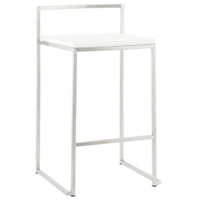 Kokoon Design Barhocker Meto Kunstleder Weiß 77 cm Weiß Normal