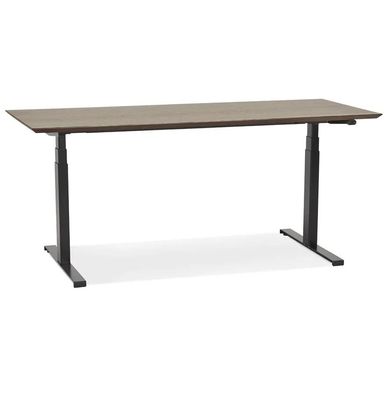 Kokoon Design Schreibtisch Sidebu Holz Wallnuss und Schwarz 180 cm Tiefschwar