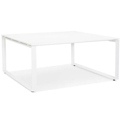Kokoon Design Schreibtisch Abak Holz Weiß 140 cm Reinweiß Weiß mit