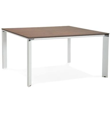 Kokoon Design Schreibtisch Efyra Holz Wallnuss und Weiß 140 cm Waln