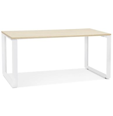 Kokoon Design Schreibtisch Abak Holz Natur und Weiß 160 cm 160 x 75 x