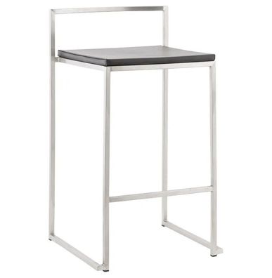 Kokoon Design Barhocker Meto Kunstleder Schwarz 77 cm Schwarz Normal