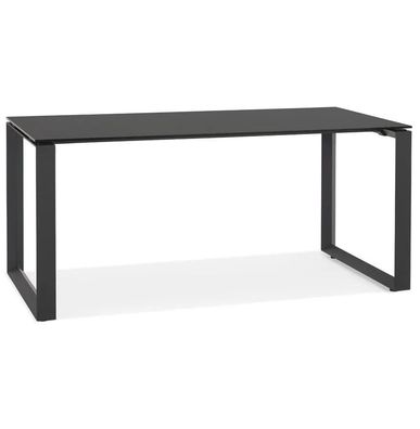 Kokoon Design Schreibtisch Abak Glas Schwarz 160 cm Schwarz Tiefschw