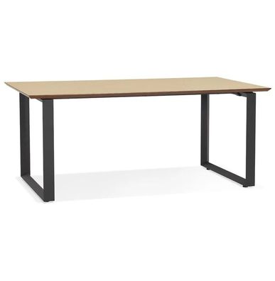 Kokoon Design Schreibtisch Clemence Holz Natur und Schwarz 180 cm