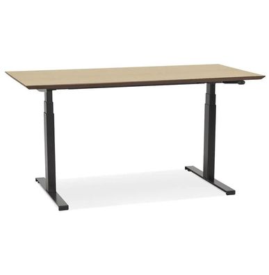 Kokoon Design Schreibtisch Sidebu Holz Natur und Schwarz 150 cm Tie