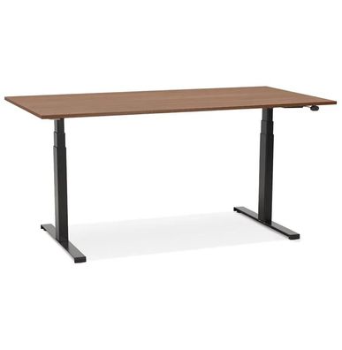 Kokoon Design Schreibtisch Droide Holz Wallnuss und Schwarz 140 cm Tiefschwar