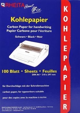 RHEITA 8172-100 Kohlepapier - A4, 100 Blatt, schwarz