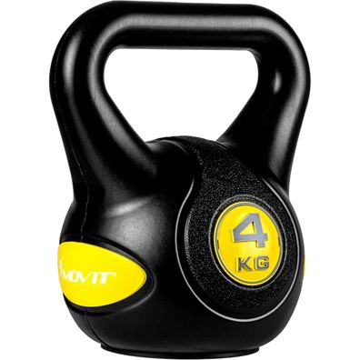 Movit® 4kg Kettlebell Kugelhantel schwarz/gelb