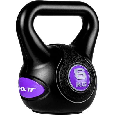 Movit® 6kg Kettlebell Kugelhantel schwarz/violett