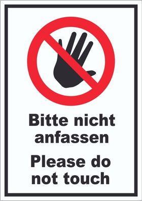 Bitte nicht anfassen Aufkleber Do not touch