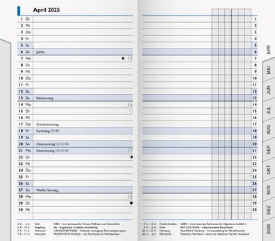 2025 Brunnen Taschenkalender 9x15cm Einlage