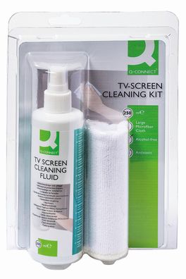 Q-Connect® KF15229 Reinigungsset - Spray 250 ml inkl. Tuch sort