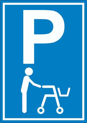 Rollator Parkplatz Aufkleber Gehwagen Gehhilfe