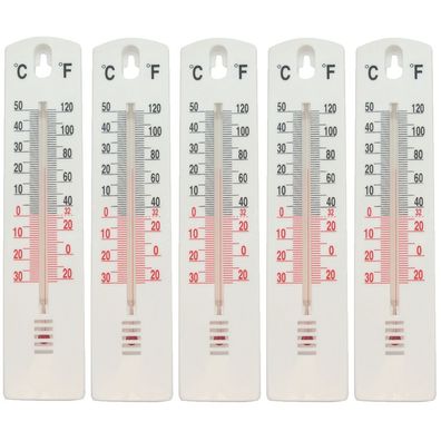 5 x Wandthermometer für den Innen- und Außenbereich -40° bis + 50° C