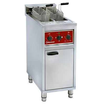 Elektro Fritteuse Friteuse mit Unterbau 2 Becken á 8L 40x65x98 cm Gastlando