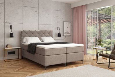 VELAR Boxspringbett mit bettkasten und Topper "SEVILLA PLUS", 140/160/180 x 200 cm