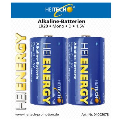 Heitech - Alkaline-batterien - Mono D, LR20 - 1,5V