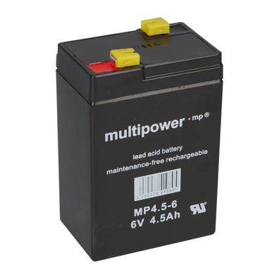 Amazon Multipower Blei-Akku MP4,5-6 Pb 6V 4,5Ah Faston 4,8