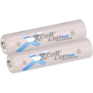 2x XCell Micro AAA Akku LSD Basic Ni-Mh 1,2V 800mAh Tray low self discharge Akku