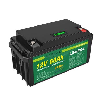 LiFePO4 Akku 12V 66Ah 60A Lithium-Eisen-Phosphat Batterie für Camping Boot Solar