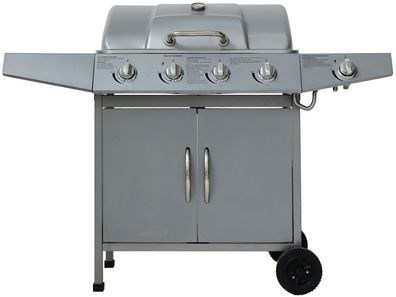 El Fuego Gasgrill Dayton 4 + 1 AY0459 silber mit Seitenbrenner