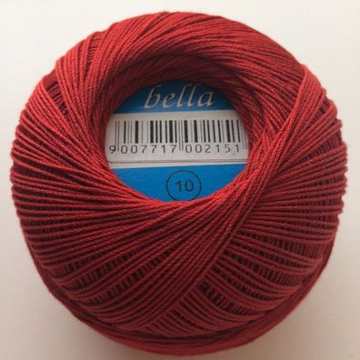 Häkelgarn BELLA 10 100%Bw. 50g Farbe 187 (rot)