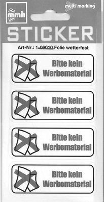 Bitte keine Werbung" Sticker