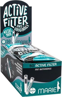 10x Marie Active Filter 6mm mit Aktivkohle "Das Original" 50 Stk