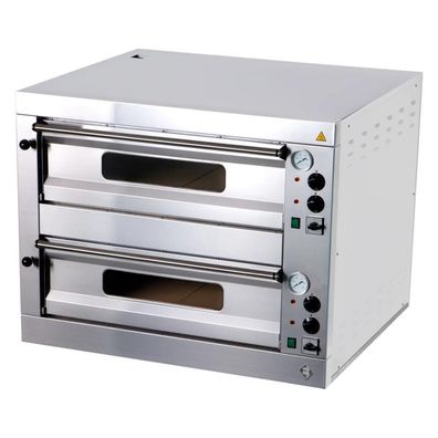 KBS Pizzaofen 4 + 4 für 8 Pizzen ø33cm elektro 9,6 kW 975x835x763 mm 400V Auftisch