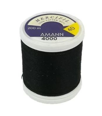 AMANN Mercifil Maschinzwirn,40/200m Farbe 4000 schwarz