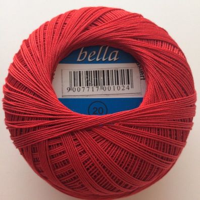 Häkelgarn BELLA 20 100%Bw. 50g Farbe 110 (rot)