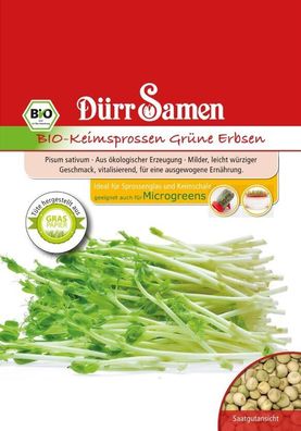 Dürr BIO-Keimsprossen Grüne Erbse, mildes leicht würziges Aroma, Inhalt: 75gr