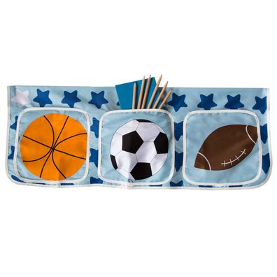 Betttasche Stofftasche Hochbett Bettzubehör Tasche Kinderbett Blau Fußball