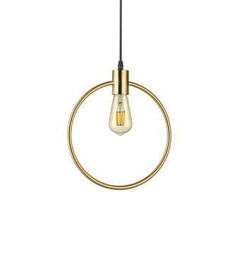 Ideal Lux ABC sp1 Round Pendelleuchte mit E27 Fassung runde Form Struktur Messing