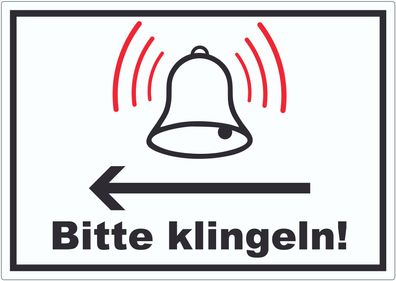 Bitte klingeln pfeil links Aufkleber