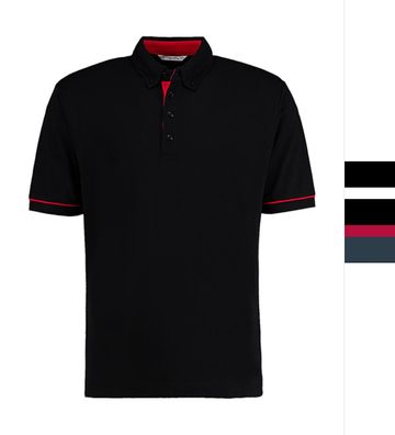 Kustom Kit Contrast Button Down Collar Polo KK449