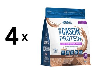 4 x Applied Nutrition 100% Casein Protein (900g) Chocolate Cream