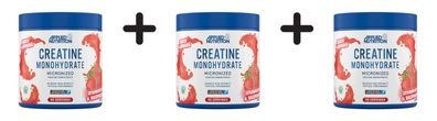 3 x Applied Nutrition Flavoured Creatine Monohydrate (250g) Strawberry and Raspberry