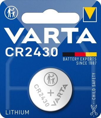 Varta 06430 101 401 Knopfzelle Lithium - CR2430, 3 V, 1er Blister