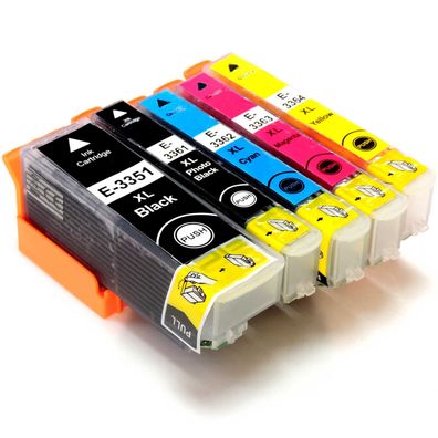 Kompatibel 5er Set Epson Orange, T3357, 33XL, C13T33574010 Druckerpatronen alle