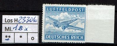 Los H23306: Deutsches Reich Feldpost Mi. 1 Bx * *