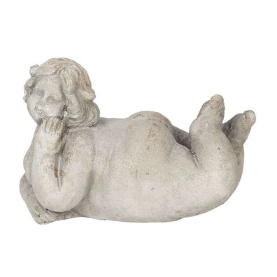 Clayre & Eef Dekoration Frau 17x9x12 cm Grau Stein (Gr. 17x9x12 cm)