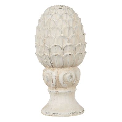 Clayre & Eef Figur Tannenzapfen Ø 14x29 cm Beige Stein (Gr. Ø 14x29 cm)