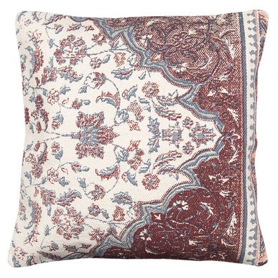 Clayre & Eef Kissenbezug 50x50 cm Rosa Blau Baumwolle Quadrat (Gr. 50x50 cm)