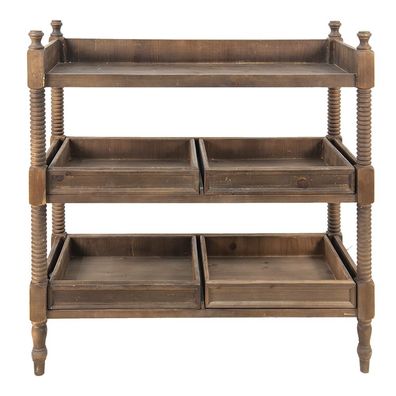 Clayre & Eef Beistelltisch 99x44x99 cm Braun Holz Rechteck (Gr. 99x44x99 cm)