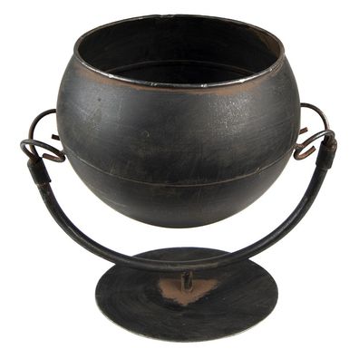Clayre & Eef Blumentopf Ø 15x25 cm Schwarz Eisen (Gr. 25x18x25 cm)