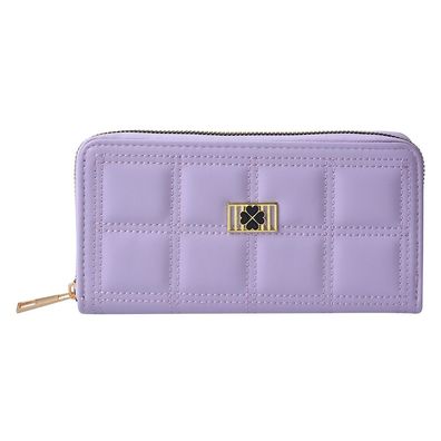 Clayre & Eef Brieftasche 19x10 cm Violett Kunstleder Rechteck Kleeblatt