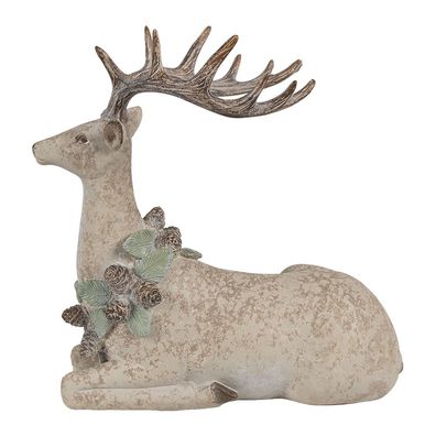Clayre & Eef Dekorationsfigur Hirsch 31x16x29 cm Braun Kunststoff (Gr. 31x16x29 cm)
